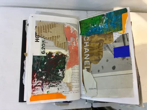 128-page Handcrafted Artist Book with layered colors and paper textures